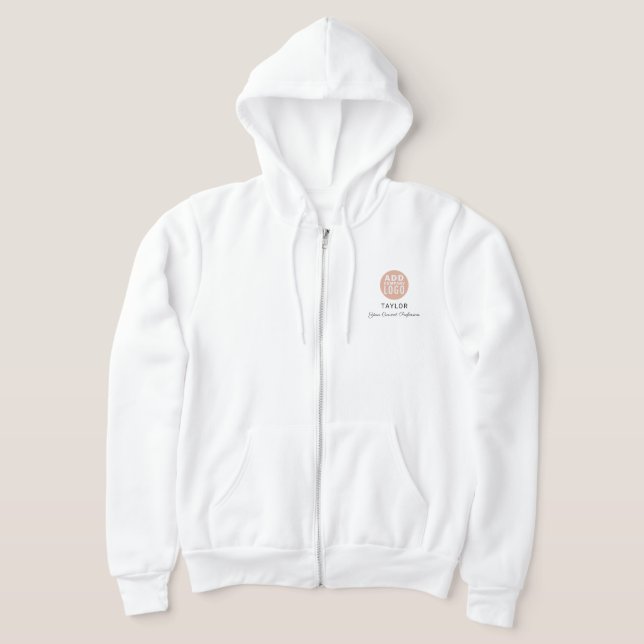Moderne Firmenlogos passen auf Mitarbeiter Hoodie (Ablage )
