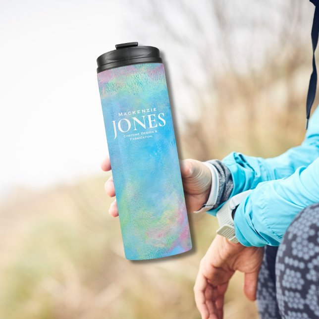 Moderne Firmenlogos Turquioise Rosa Gelb Thermosbecher (Von Creator hochgeladen)