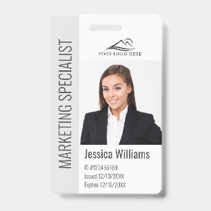 Moderne Firmenmitarbeiter Foto Logo Name Grau ID Ausweis