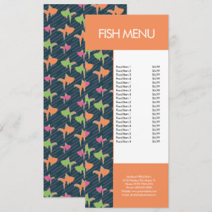 Moderne Fisch-Meeresfrüchte-Restaurant-Muster-Menü Menükarte