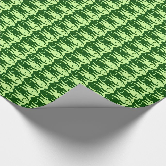 Moderne Fische der Mitte des Jahrhunderts, Limon Geschenkpapier (Ecke)