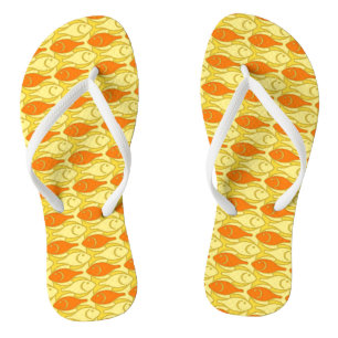Moderne Fische, gelb und orange Flip Flops