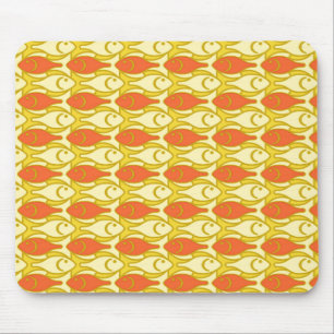 Moderne Fische, gelb und orange Mousepad