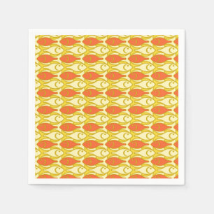 Moderne Fische, gelb und orange Serviette