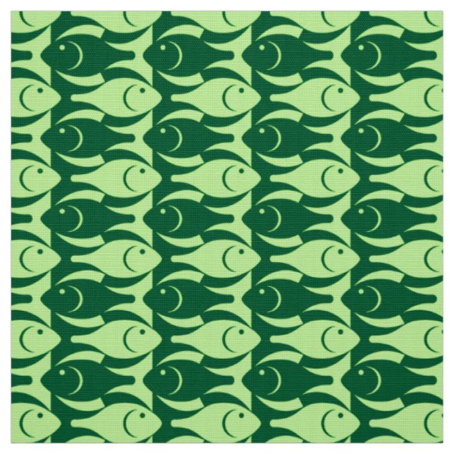 Moderne Fische, Minze und Smaragdgrün aus dem Mitt Stoff (Muster)