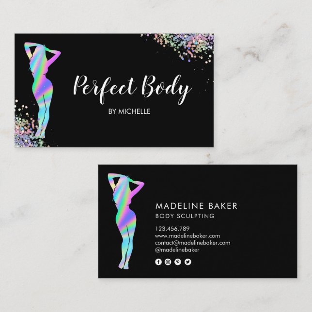 Moderne Fitness für Körpermodellierung - Holografi Visitenkarte (Vorne/Hinten)