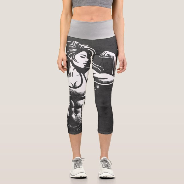 Moderne Fitness Trainer Bodybuilding Gym Instructo Capri Leggings (Vorderseite)