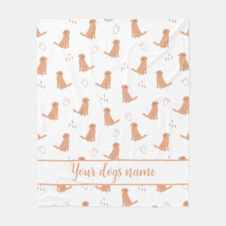 Moderne flache Gestaltung Golden Retriever & Herze Fleecedecke