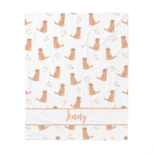 Moderne flache Gestaltung Golden Retriever & Herze