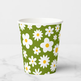 Moderne Flachgrafik Daisy Green Pappbecher
