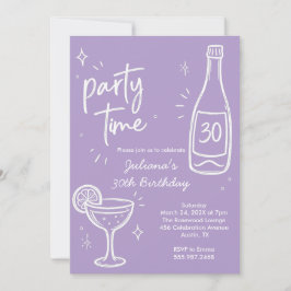 Moderne Flaschen- und Cocktail-Einladung zum 30. G Einladung