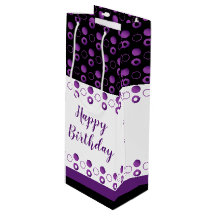 Moderne Flaschentasche mit Polka-Punkten in Purple