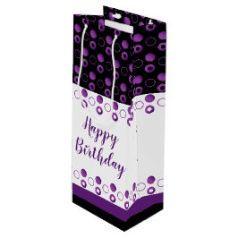 Moderne Flaschentasche mit Polka-Punkten in Purple Geschenktüte Für Weinflaschen