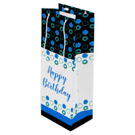 Moderne Flaschenverpackung mit Polka-Punkt in der  Geschenktüte Für Weinflaschen