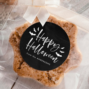 Moderne Fledermäuse glückliches Halloween Runder Aufkleber