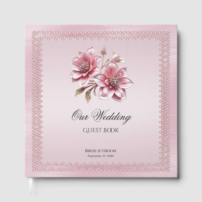Moderne Fleurs roses modernes Livre d'or (Recto)