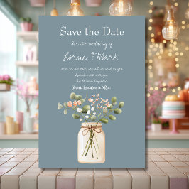 Moderne Flieder-Blumen-Glas-Save-The-Date-Karte Save The Date
