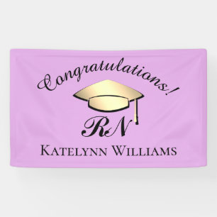 Moderne Flieder-Lila-Gold-Schwestern-Abschlussfeie Banner