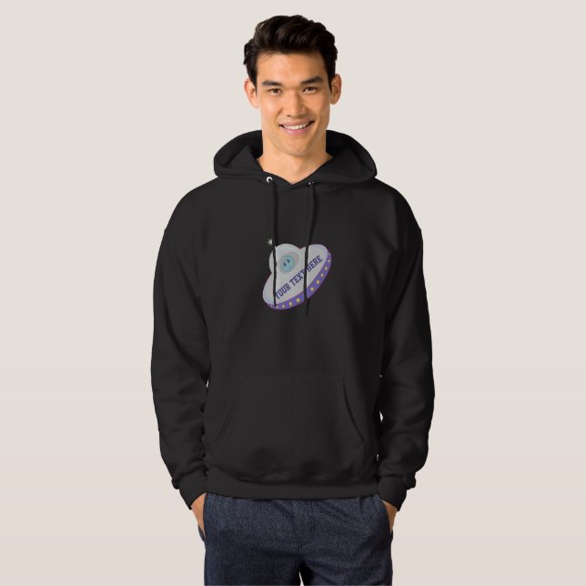 Moderne fliegende Untertasse Hoodie (Vorne ganz)