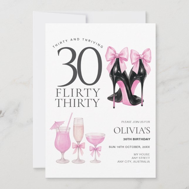 Moderne Flirty Trente 30e anniversaire Invitation (Devant)