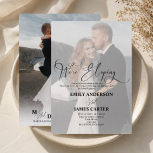 Moderne Flitterwochen-Hochzeitsempfang-Foto-Overla Einladung