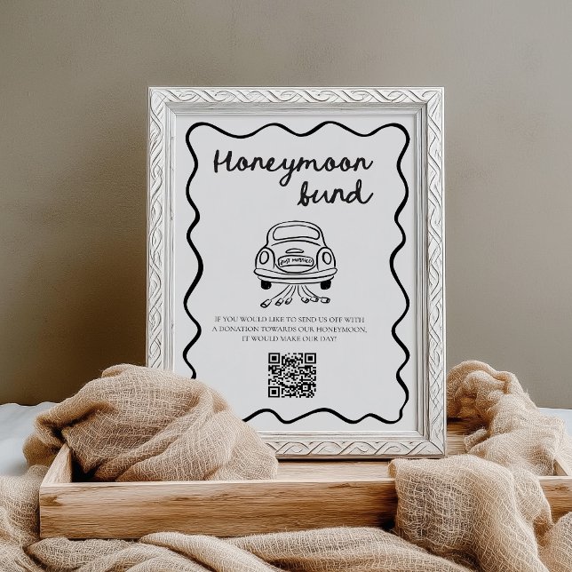Moderne Flitterwochen-Spenden-QR-Code-Schilder Poster (Von Creator hochgeladen)