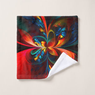 Moderne Floral Abstrait Art Orange Bleu Motif #14