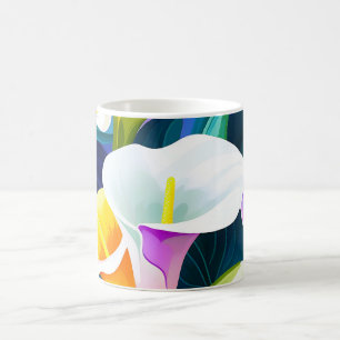 Moderne floral Calla Lily Kaffeetasse