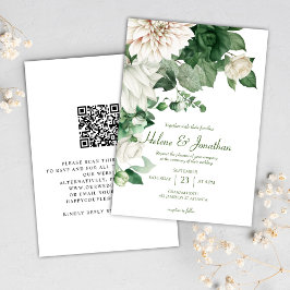 Moderne floral Emerald Green Elegante Hochzeit Einladung