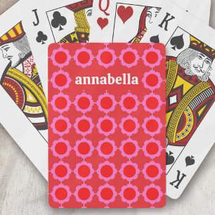 Moderne floral gemusterte Monogramme im Mittelalte Spielkarten