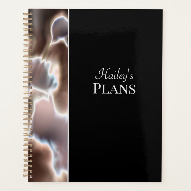 Moderne floral personalize Name Planner Planer (Vorderseite)