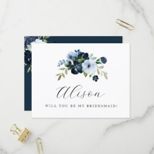 moderne floral serez-vous ma carte de demoiselle