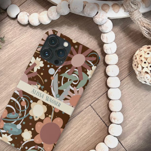 Moderne floral trendy Customize Name Fun Case-Mate iPhone Hülle