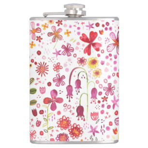 Moderne Floral Watercolor Flachmann