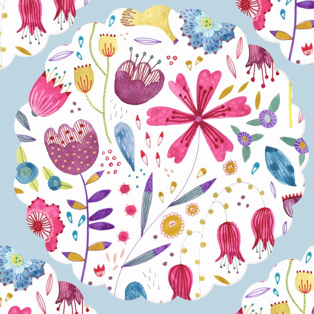 Moderne Floral Watercolor Untersetzer (Floral watercolor modern paper coasters)