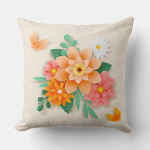 Moderne florale 3D-Paper-Designs für die Inneneinr Kissen