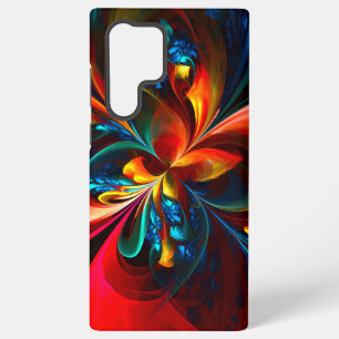 Moderne florale abstrakte Kunst Orange Blaues Must Samsung Galaxy Hülle