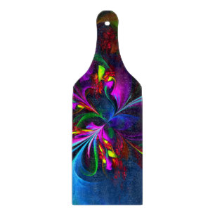 Moderne florale abstrakte Kunst Rot Blau Muster #1 Schneidebrett