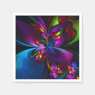 Moderne florale abstrakte Kunst Rot Blau Muster #1 Serviette
