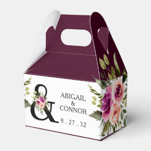 Moderne Florale Ampersand Pflaume Pink Pfirsich &  Geschenkschachtel
