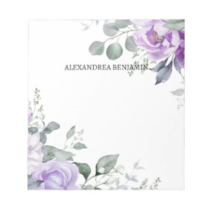 Moderne Florale Aquarell Elegante Blumen Benutzerd Notizblock
