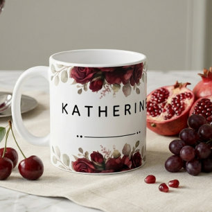 Moderne Florale Ästhetik Elegantes Nebel-Titel-Des Kaffeetasse