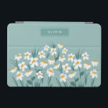 Moderne, florale Blau, mädchenhaft elegant stilvol iPad Mini Hülle<br><div class="desc">Bläsernes modernes,  blaues,  mädchenhaftes,  elegantes Design für iPad-Cover.</div>