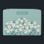 Moderne, florale Blau, mädchenhaft elegant stilvol iPad Mini Hülle<br><div class="desc">Bläsernes modernes,  blaues,  mädchenhaftes,  elegantes Design für iPad-Cover.</div>