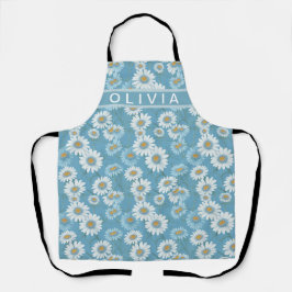Moderne, florale Blau, mädchenhaft elegant stilvol Schürze