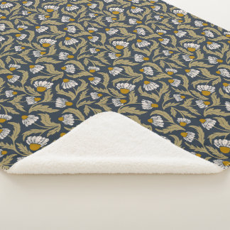Moderne florale blaue Kegelblumen Sherpadecke
