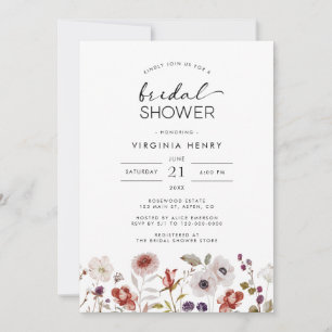 Moderne Florale Boho-Brautparty Einladung