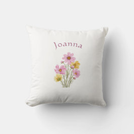 Moderne Florale Botanische Einfache Aquarell Name Kissen