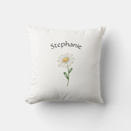Moderne Florale Botanische Einfache Aquarell-Namen Kissen