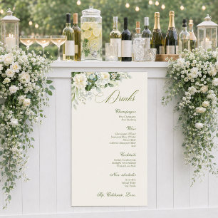 Moderne Florale Botanische Hochzeitsbar-Getränkeka Banner